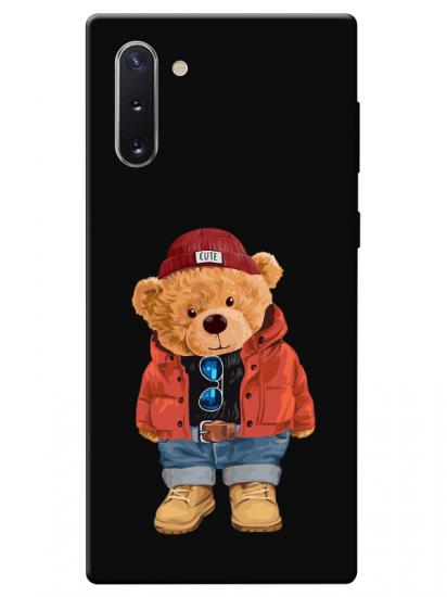 Samsung Note 10 Teddy Bear Siyah Telefon Kılıfı