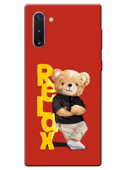 Samsung Note 10 Teddy Bear Relax Kırmızı Telefon Kılıfı