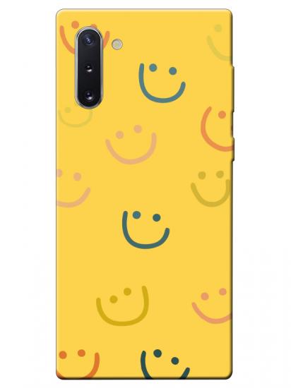 Samsung Note 10 Emoji Gülen Yüz Sarı Telefon Kılıfı