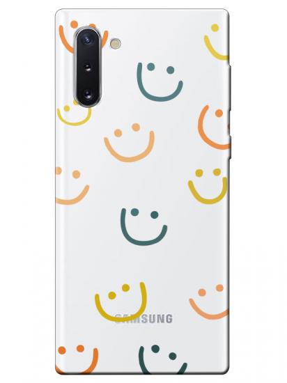 Samsung Note 10 Emoji Gülen Yüz Şeffaf Telefon Kılıfı