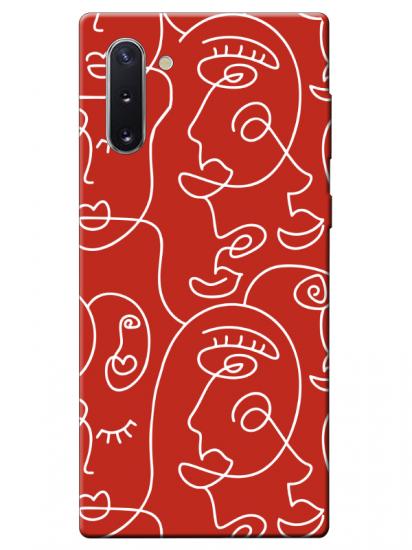 Samsung Note 10 Face Art Kırmızı Telefon Kılıfı