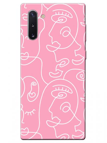 Samsung Note 10 Face Art Pembe Telefon Kılıfı