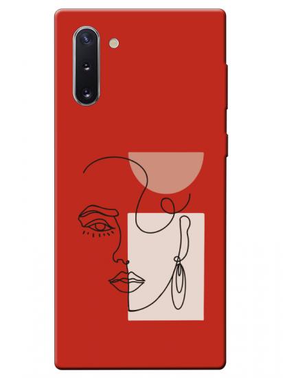 Samsung Note 10 Women Art Kırmızı Telefon Kılıfı