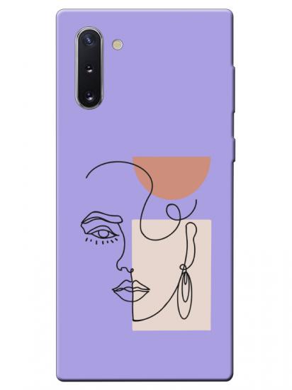 Samsung Note 10 Women Art Lila Telefon Kılıfı