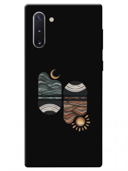 Samsung Note 10 Sunset Wave Siyah Telefon Kılıfı