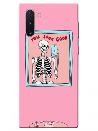 Samsung Note 10 You Look Good İskelet Pembe Telefon Kılıfı