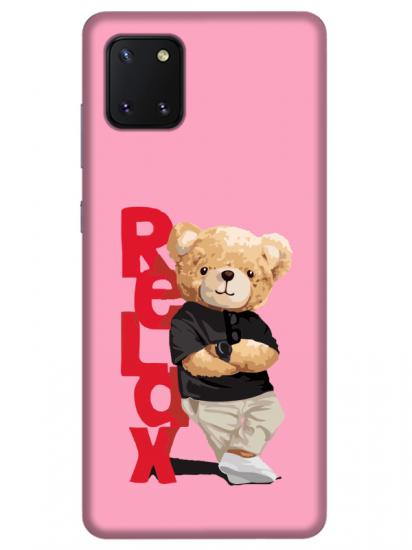 Samsung Note 10 Lite Teddy Bear Relax Pembe Telefon Kılıfı