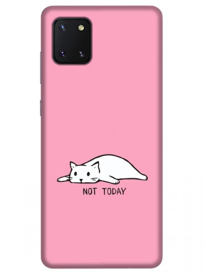 Samsung Note 10 Lite Not Today Kedi Pembe Telefon Kılıfı