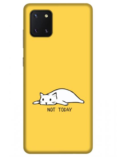 Samsung Note 10 Lite Not Today Kedi Sarı Telefon Kılıfı