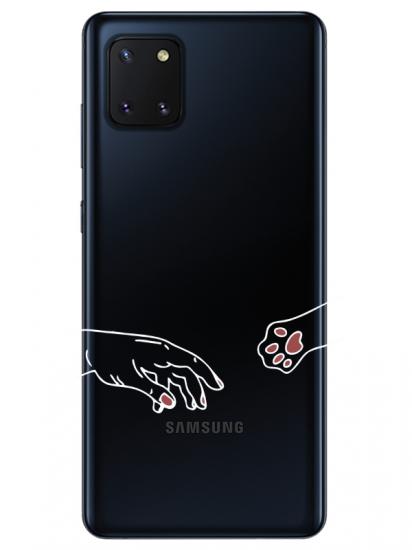 Samsung Note 10 Lite Hand And Paw Şeffaf Telefon Kılıfı