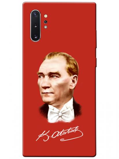 Samsung Note 10 Plus Atatürk İmzalı Kırmızı Telefon Kılıfı