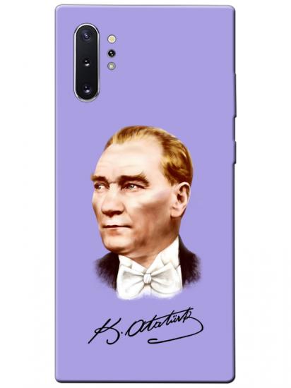 Samsung Note 10 Plus Atatürk İmzalı Lila Telefon Kılıfı