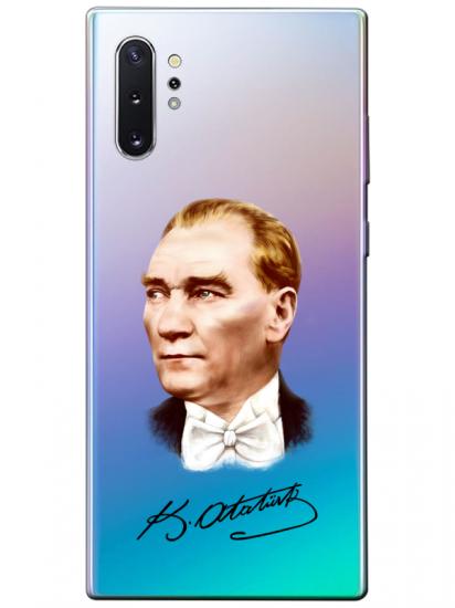 Samsung Note 10 Plus Atatürk İmzalı Şeffaf Telefon Kılıfı