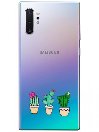 Samsung Note 10 Plus Kaktüs Şeffaf Telefon Kılıfı