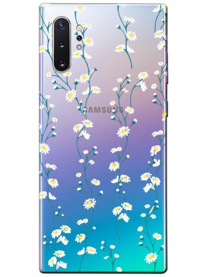 Samsung Note 10 Plus Papatya Sarmaşığı Şeffaf Telefon Kılıfı