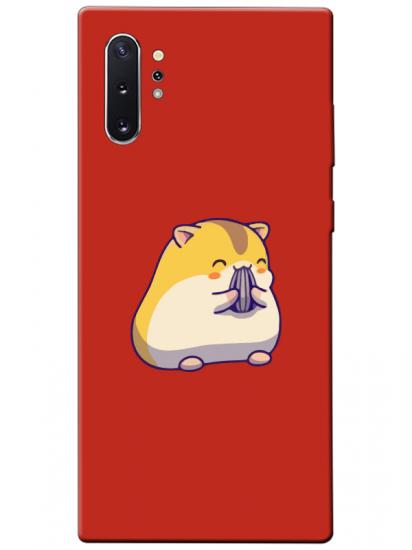 Samsung Note 10 Plus Sevimli Hamster Kırmızı Telefon Kılıfı