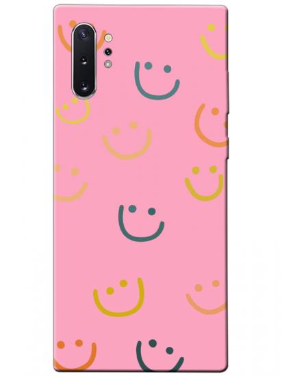 Samsung Note 10 Plus Emoji Gülen Yüz Pembe Telefon Kılıfı