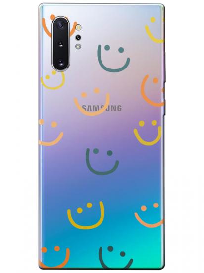 Samsung Note 10 Plus Emoji Gülen Yüz Şeffaf Telefon Kılıfı