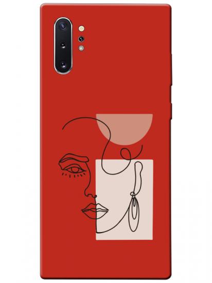 Samsung Note 10 Plus Women Art Kırmızı Telefon Kılıfı