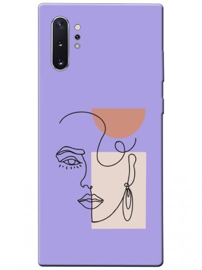 Samsung Note 10 Plus Women Art Lila Telefon Kılıfı