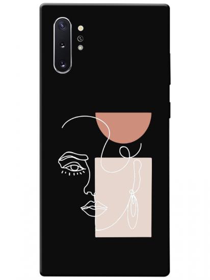 Samsung Note 10 Plus Women Art Siyah Telefon Kılıfı