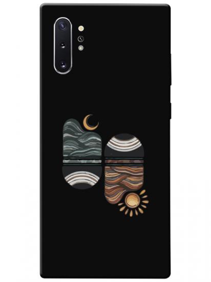 Samsung Note 10 Plus Sunset Wave Siyah Telefon Kılıfı