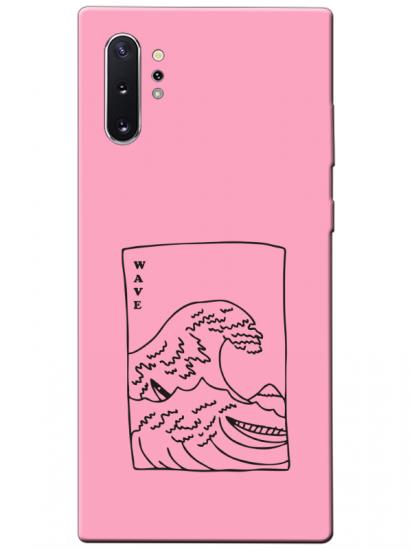 Samsung Note 10 Plus Kanagawa Wave Pembe Telefon Kılıfı