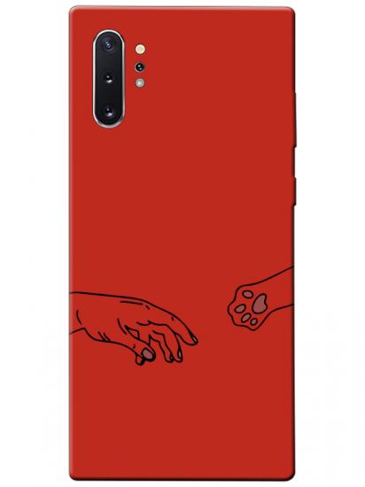 Samsung Note 10 Plus Hand And Paw Kırmızı Telefon Kılıfı