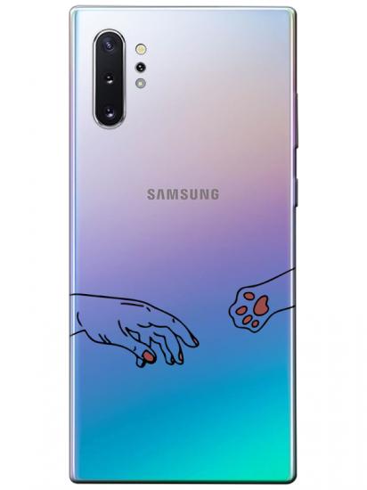 Samsung Note 10 Plus Hand And Paw Şeffaf Telefon Kılıfı