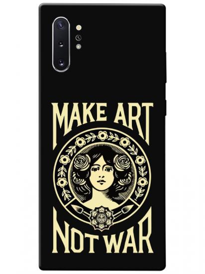 Samsung Note 10 Plus Make Art Not War Siyah Telefon Kılıfı