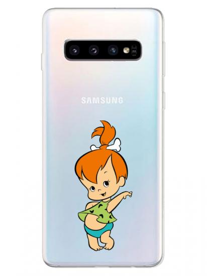 Samsung S10 Taş Devri Kız Bebek Şeffaf Telefon Kılıfı