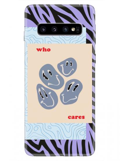 Samsung S10 Zebra Who Cares Lila Telefon Kılıfı