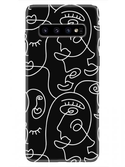 Samsung S10 Face Art Siyah Telefon Kılıfı