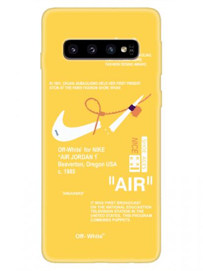 Samsung S10 Nike Air Sarı Telefon Kılıfı