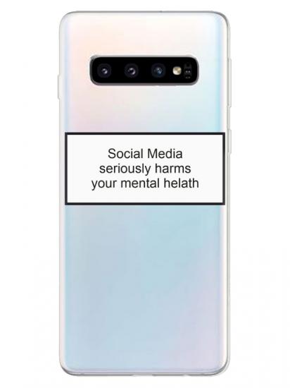 Samsung S10 Social Media Şeffaf Telefon Kılıfı