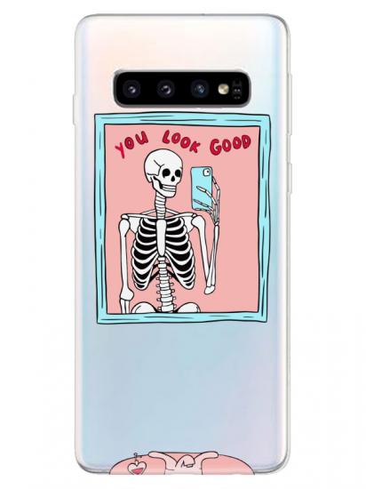 Samsung S10 You Look Good İskelet Şeffaf Telefon Kılıfı