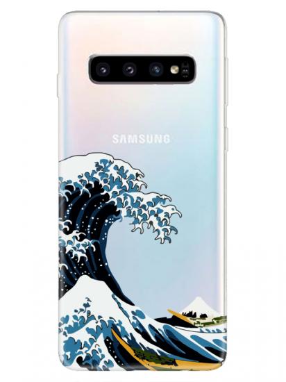 Samsung S10 Kanagawa Şeffaf Telefon Kılıfı