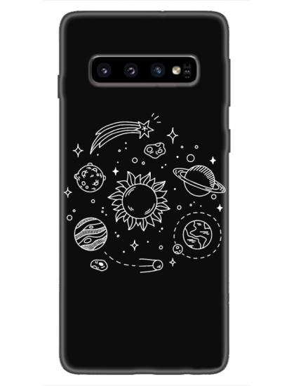 Samsung S10 Gezegen Siyah Telefon Kılıfı