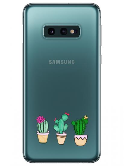 Samsung S10e Kaktüs Şeffaf Telefon Kılıfı