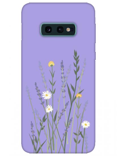 Samsung S10e Lavanta Desenli Lila Telefon Kılıfı