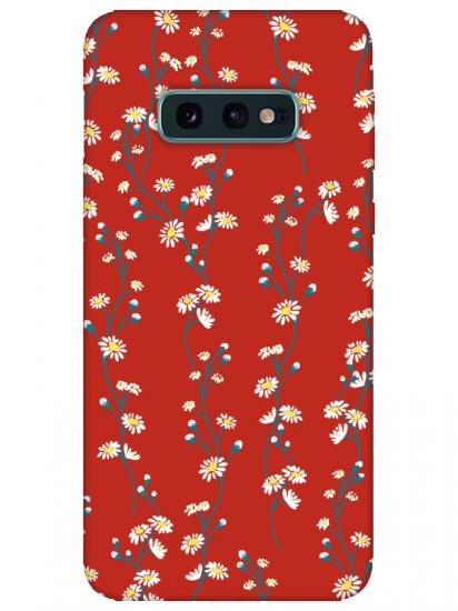 Samsung S10e Papatya Sarmaşığı Kırmızı Telefon Kılıfı