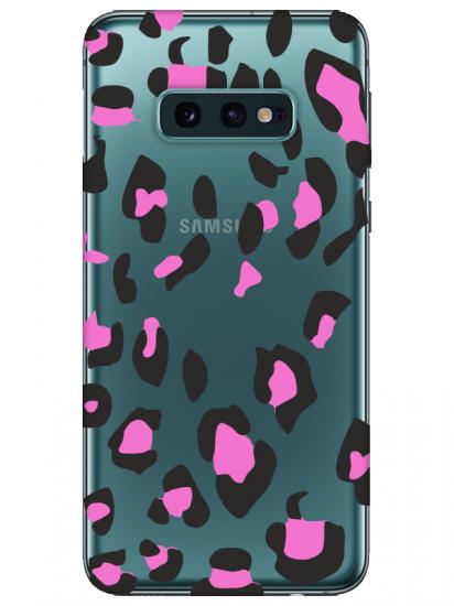 Samsung S10e Leopar Desen Şeffaf Telefon Kılıfı