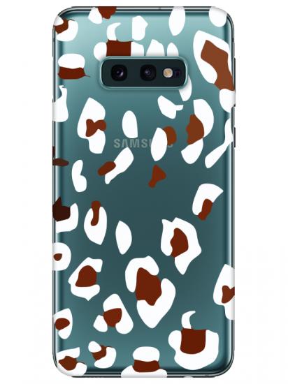 Samsung S10e Leopar Desen Şeffaf Telefon Kılıfı