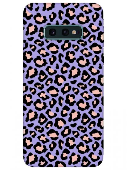 Samsung S10e Leopar Desenli Lila Telefon Kılıfı