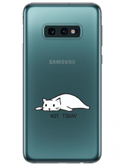 Samsung S10e Not Today Kedi Şeffaf Telefon Kılıfı