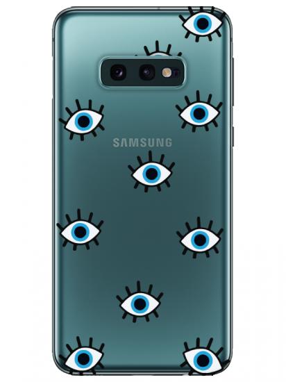 Samsung S10e Nazar Gözler Şeffaf Telefon Kılıfı