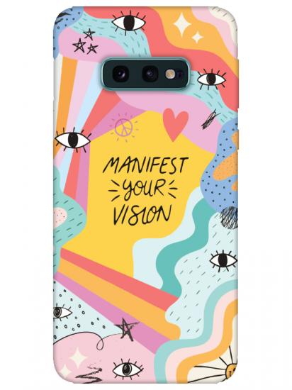 Samsung S10e Manifest Your Vision Sarı Telefon Kılıfı