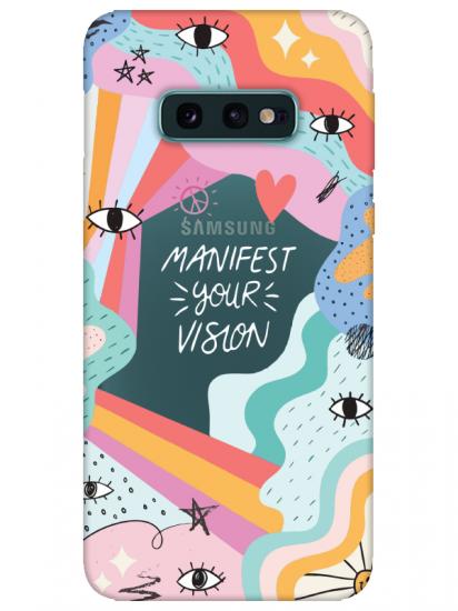 Samsung S10e Manifest Your Vision Şeffaf Telefon Kılıfı