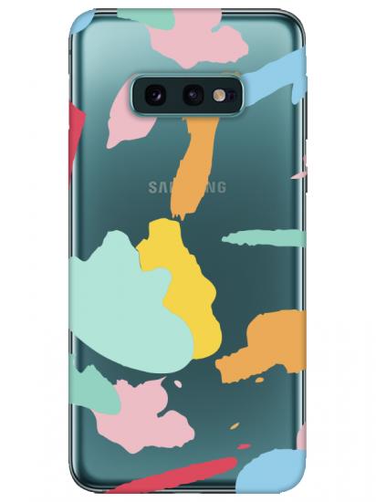 Samsung S10e Sanatsal Boyalar Şeffaf Telefon Kılıfı