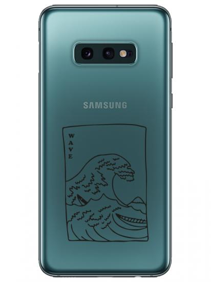 Samsung S10e Kanagawa Wave Şeffaf Telefon Kılıfı